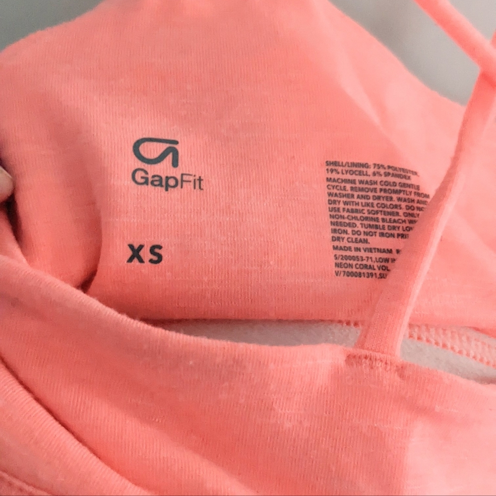 Gap Fit Neon Salmon Exercise Bra - Picture 3 of 3